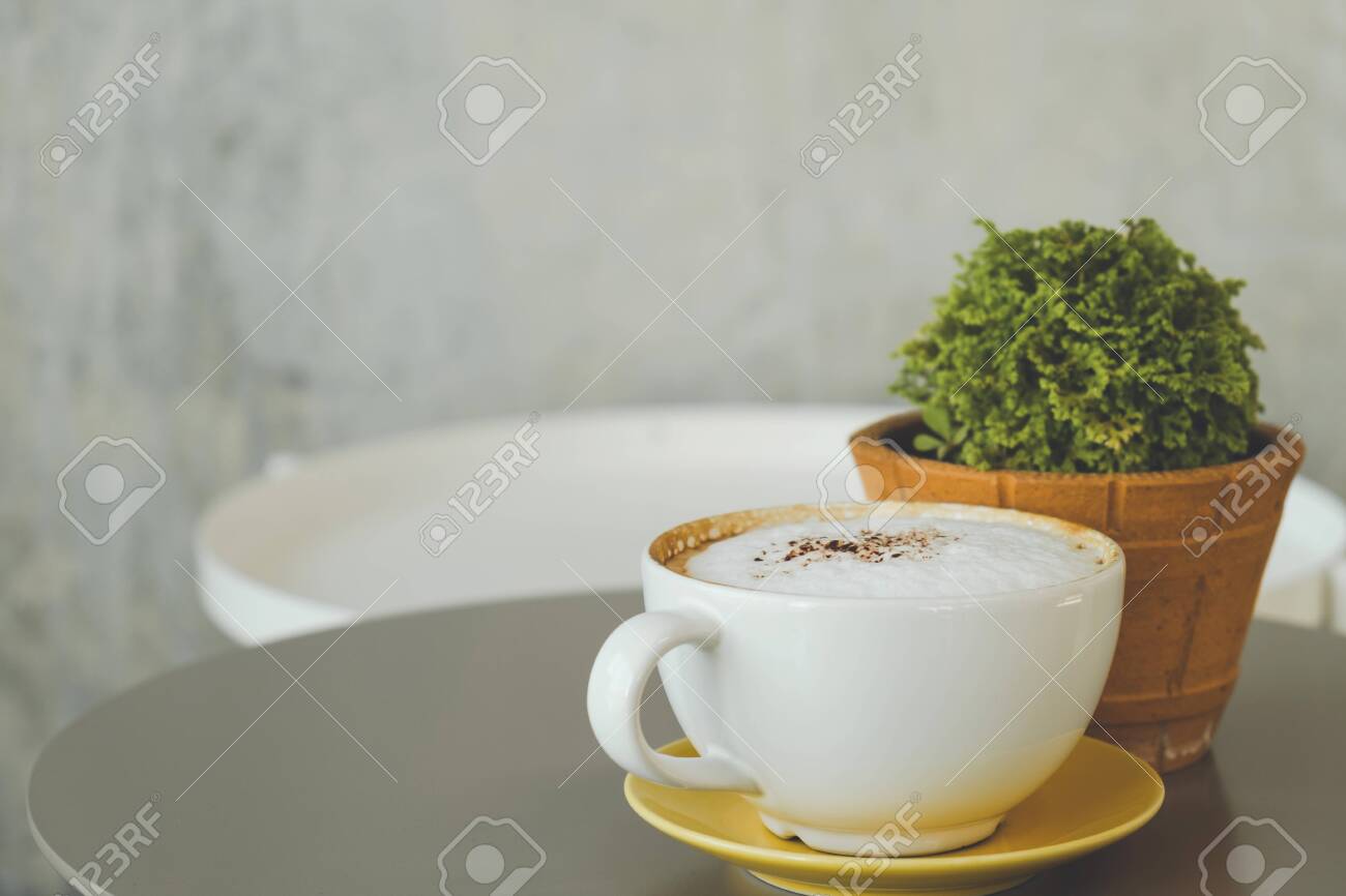 Coffee on the desk, copy space background - 122663071 Coffee on the desk, copy space background - 122663071