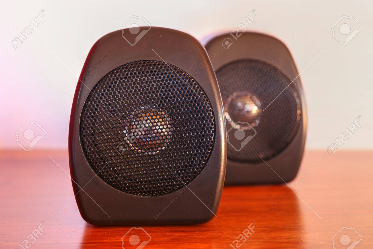 small black speakers