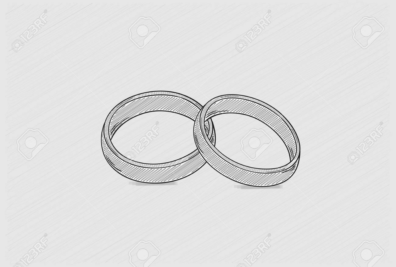 Dos Anillos De Boda Como Símbolo De Amor, Imagen Sombreada Ilustraciones Svg, Vectoriales, Clip Art Vectorizado Libre De Derechos. Image 46063981.