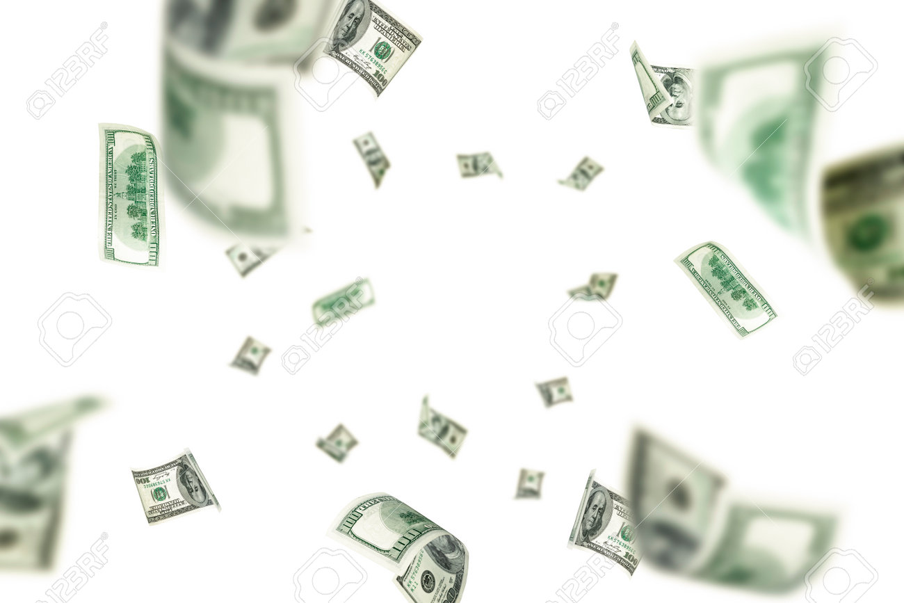 Dollar Sign. American Money. Cash White Background, Us Bill. Money Falling  正版图像123RF中国- 高质量免版税图像库. Image 191495343