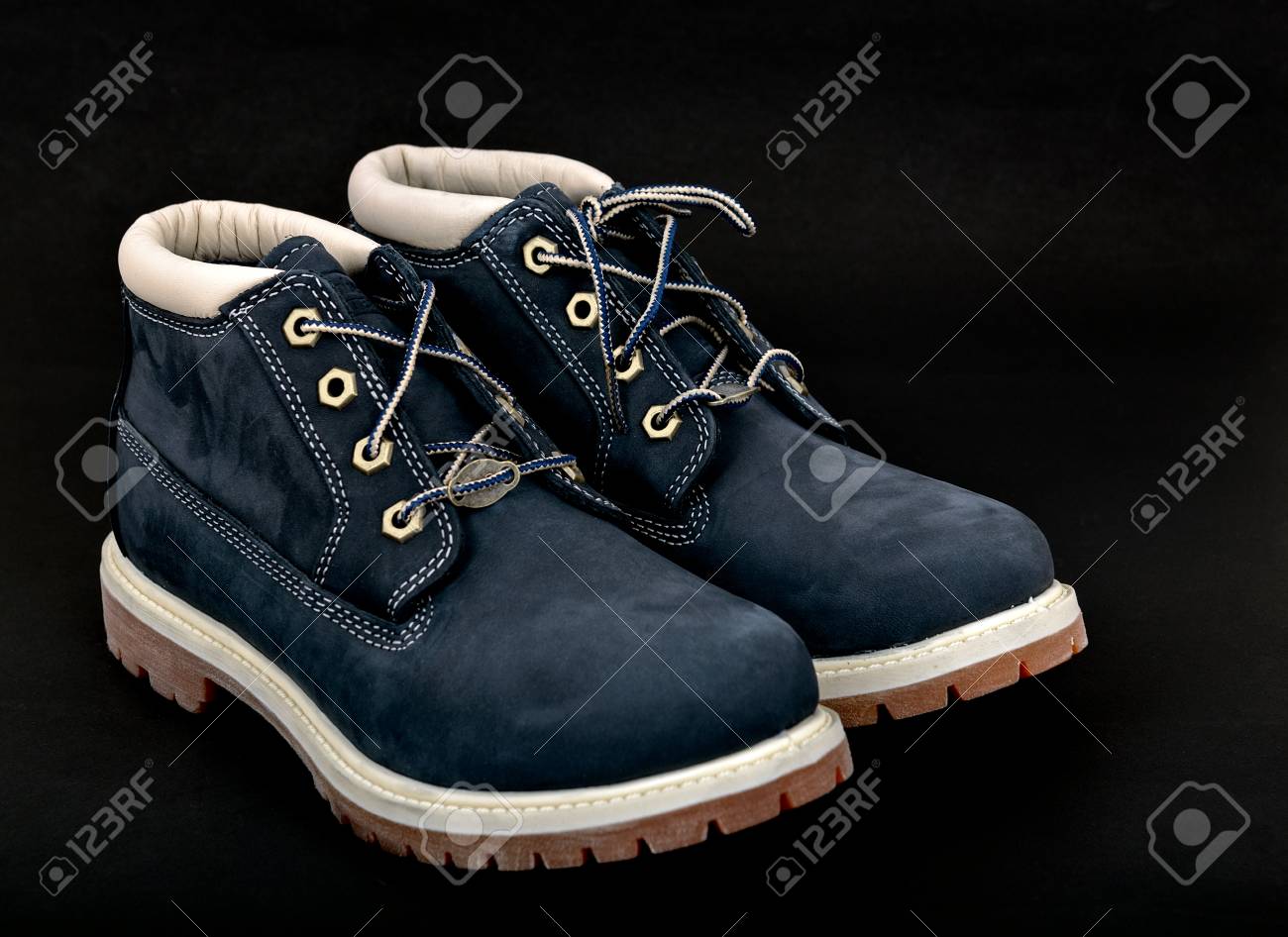 navy blue work boots