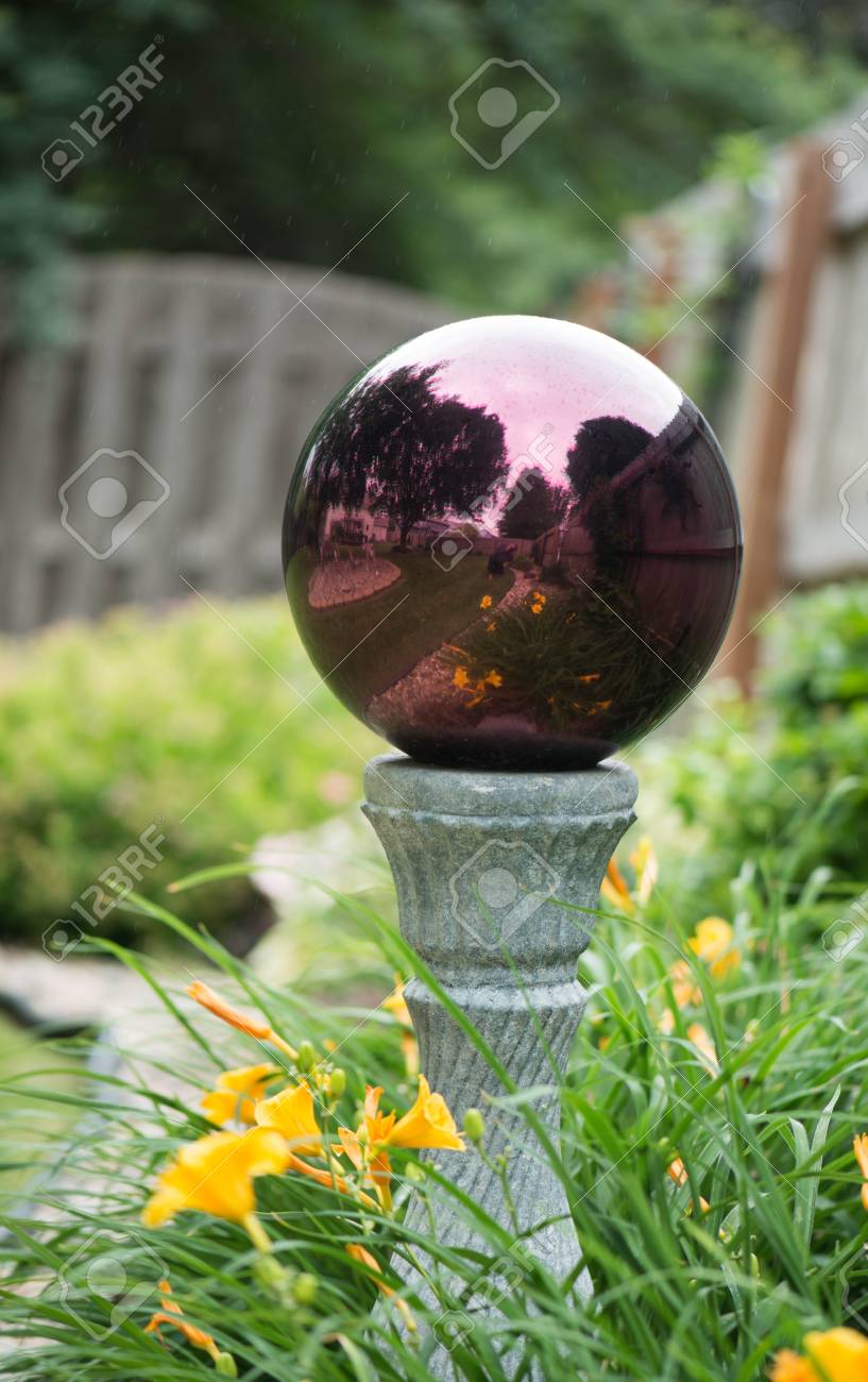 Closeup Of Gazing Ball In The Garden Stock Photo Picture And Royalty Free Image Image 104040397