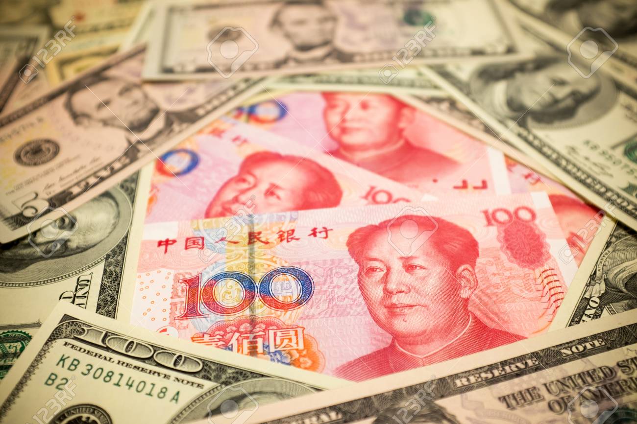 Chinese Yuan And U Dollar Background Exchange Rate Note S Concept - 