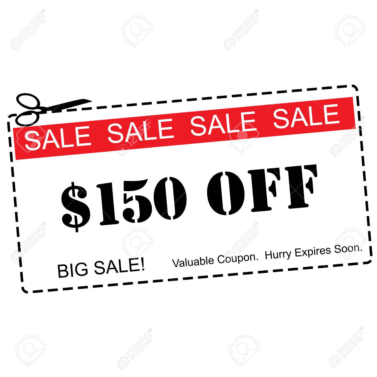 150 off big sale red and white coupon making a great concept making a coupon