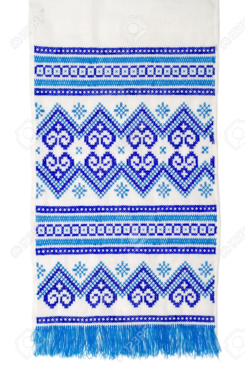 Embroidered Good By Cross Stitch Pattern Ukrainian Ethnic Ornament Stock Photo Picture And Royalty Free Image Image 13029605