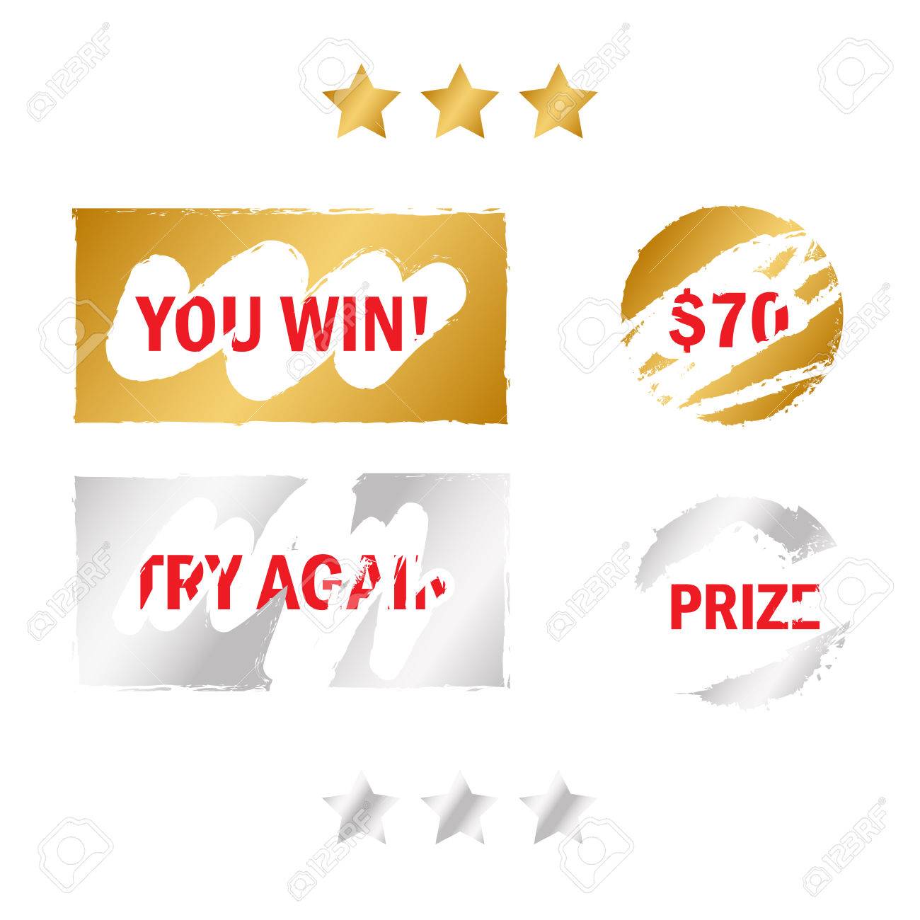 スクラッチ カード要素 ゲーム宝くじの賞金を獲得します のイラスト素材 ベクタ Image