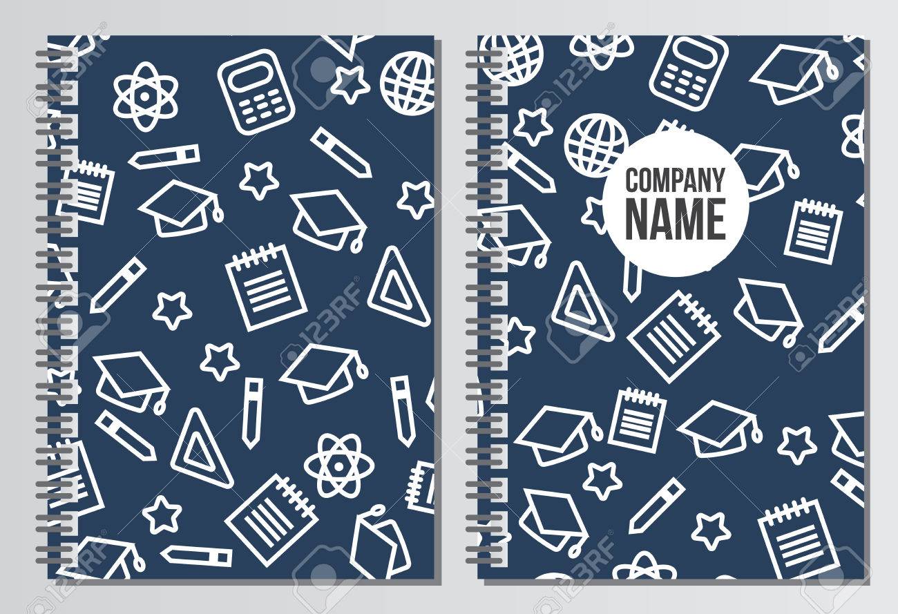 notebook cover back to school background branding template notebook cover template