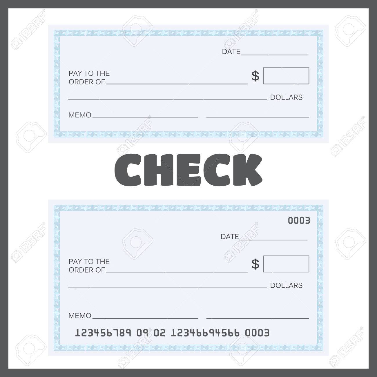 blank check bank check template set vector royalty free cliparts