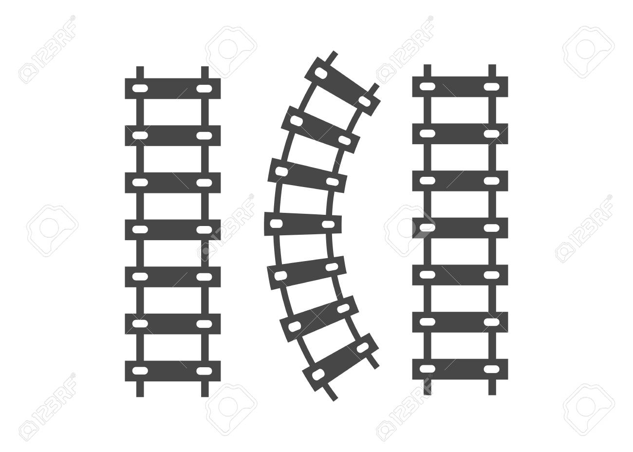 Railroad Train Tracks Vector. Train Tracks Railroad Icon Royalty Free svg, kliparty, vektory a ilustrace. Image 114836049. for Free Printable Printable Train Tracks