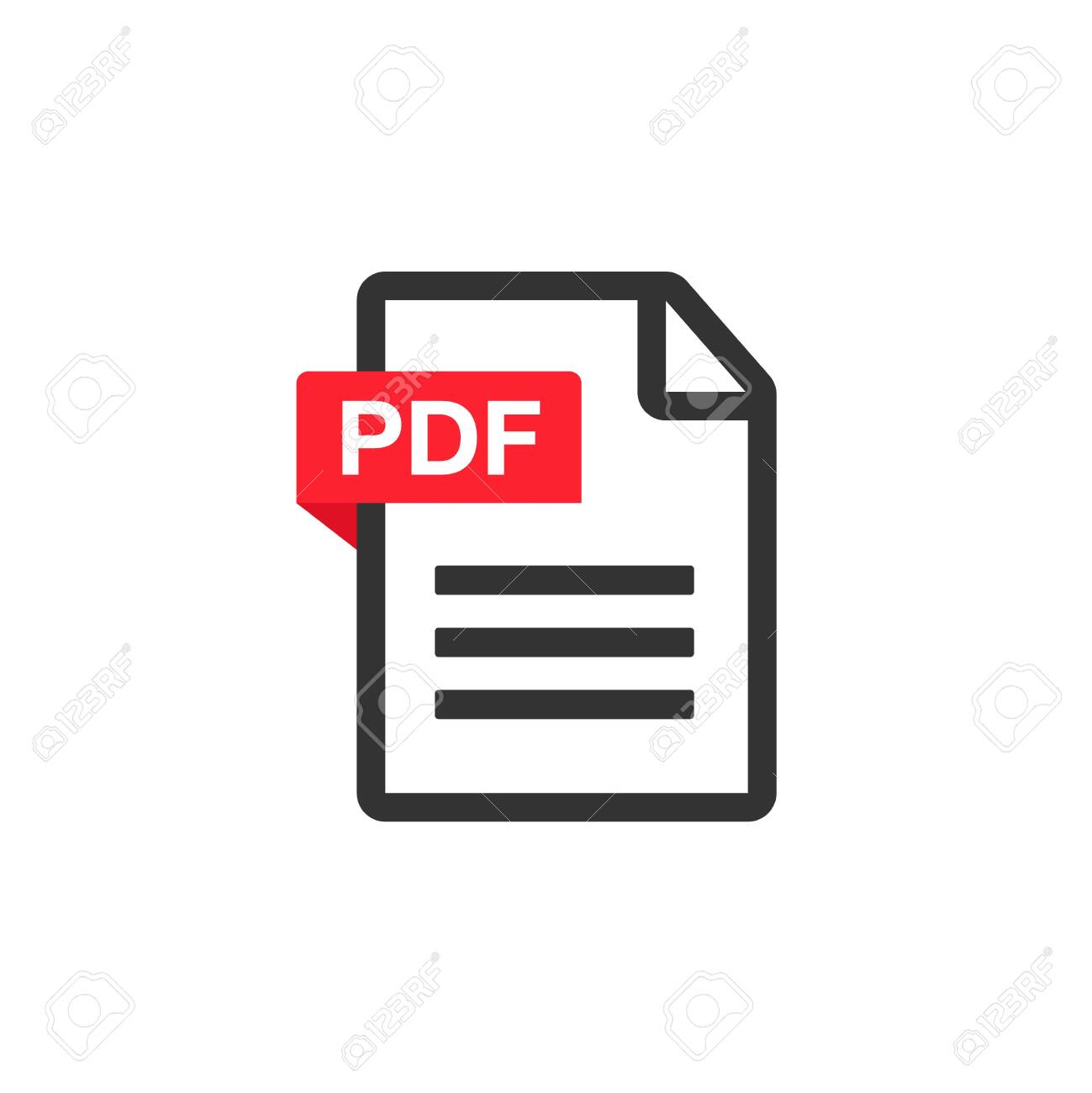 Icono De Descarga De Archivo PDF. Texto Del Documento ...