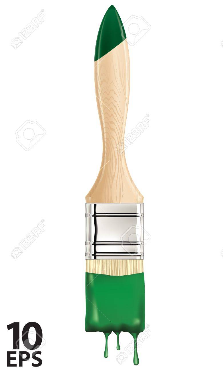 Brush with paint. illustration - 17013483 Brush with paint. illustration - 17013483