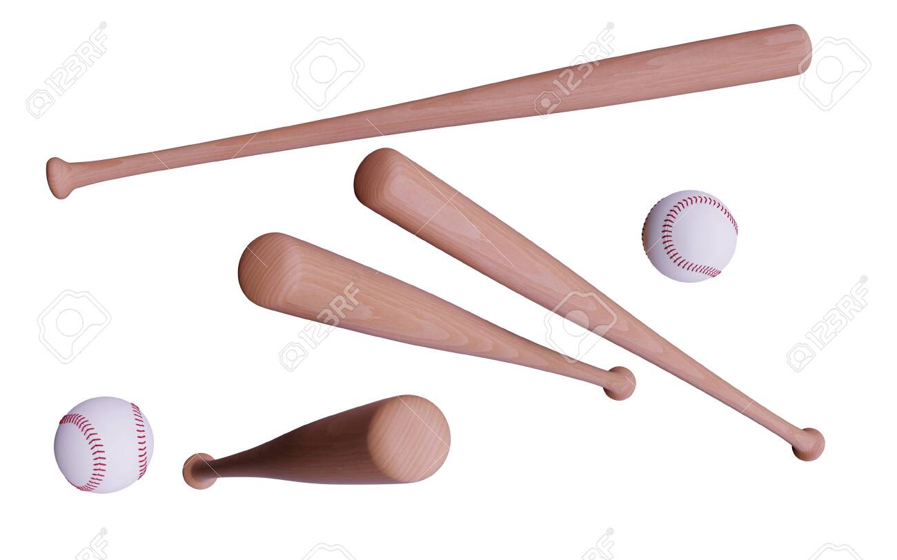 Baseball bat and ball set isolatedon white. 3d render illustration. Alpha channel - 139807305 Baseball bat and ball set isolatedon white. 3d render illustration. Alpha channel - 139807305