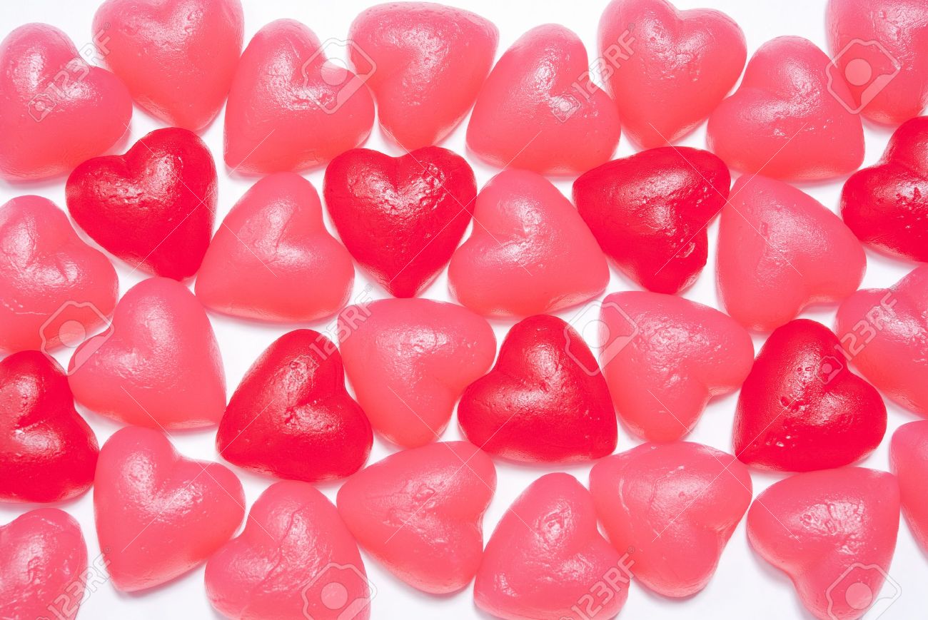 assorted heart shaped jelly