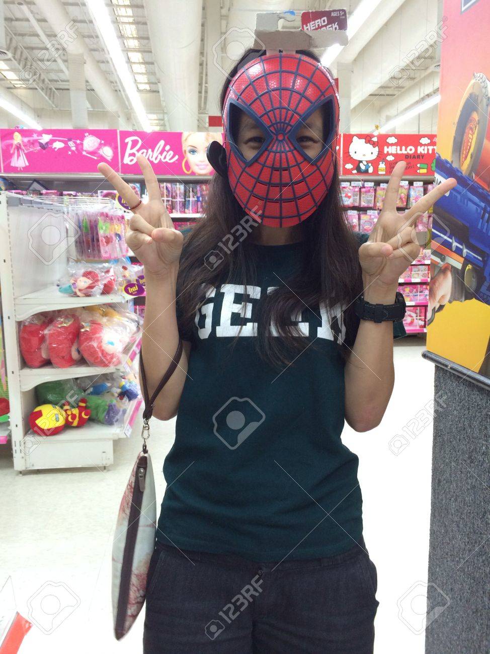 Download Girl Wearing A Spiderman Mask Stock Photo Picture And Royalty Free Image Image 24305728 PSD Mockup Templates