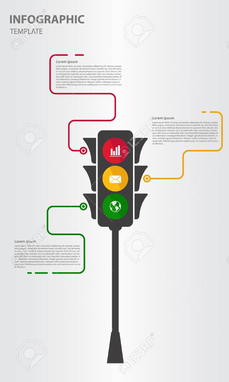 infographic design template 3 option with traffic light royalty free
