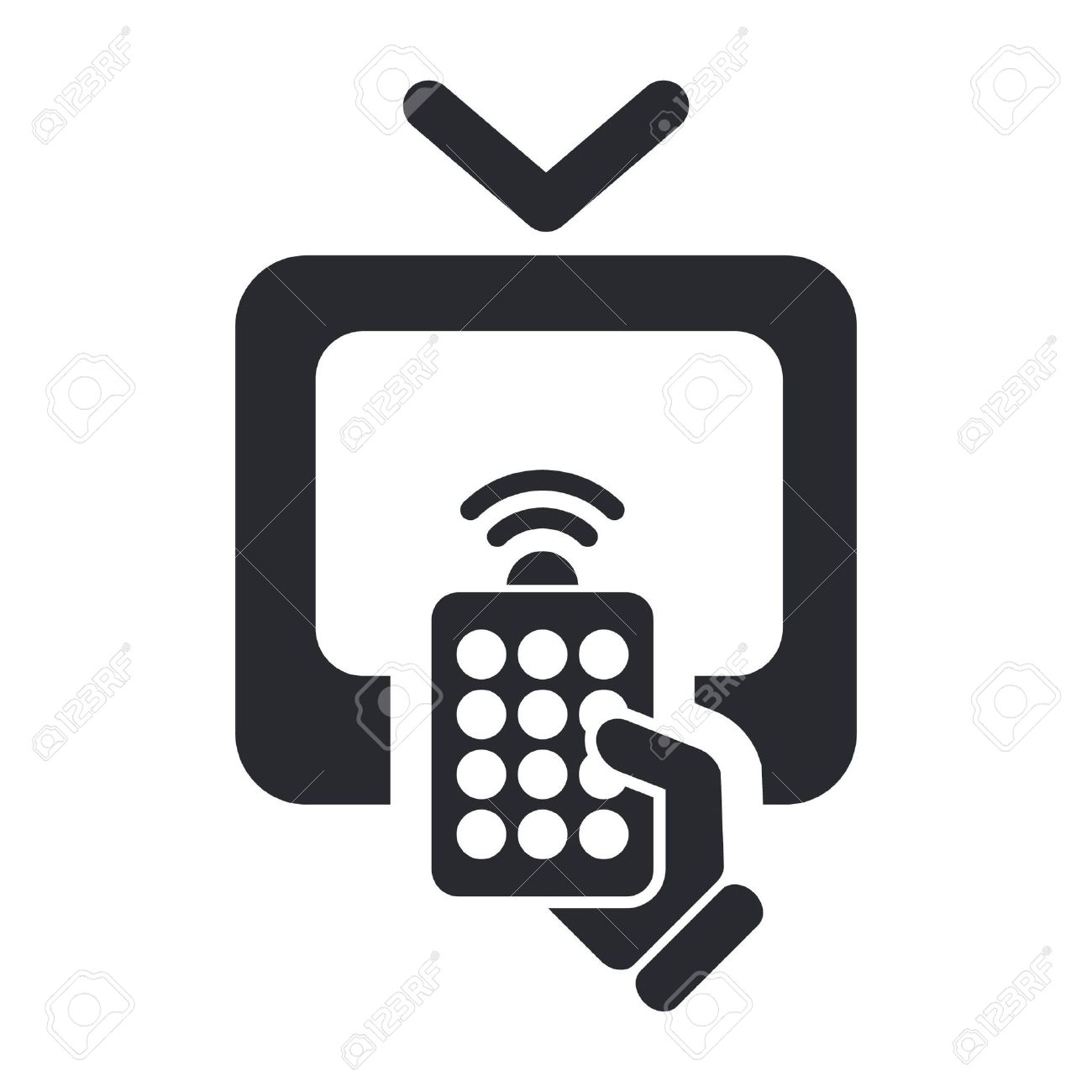 1 つの隔離されたリモート テレビ アイコンのベクトル イラストのイラスト素材 ベクタ Image