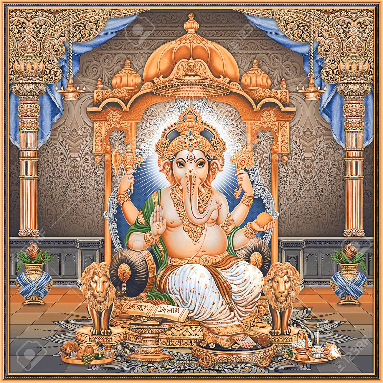 Lord Ganesha Painting For Wall Stock Photo, Picture And Royalty ...