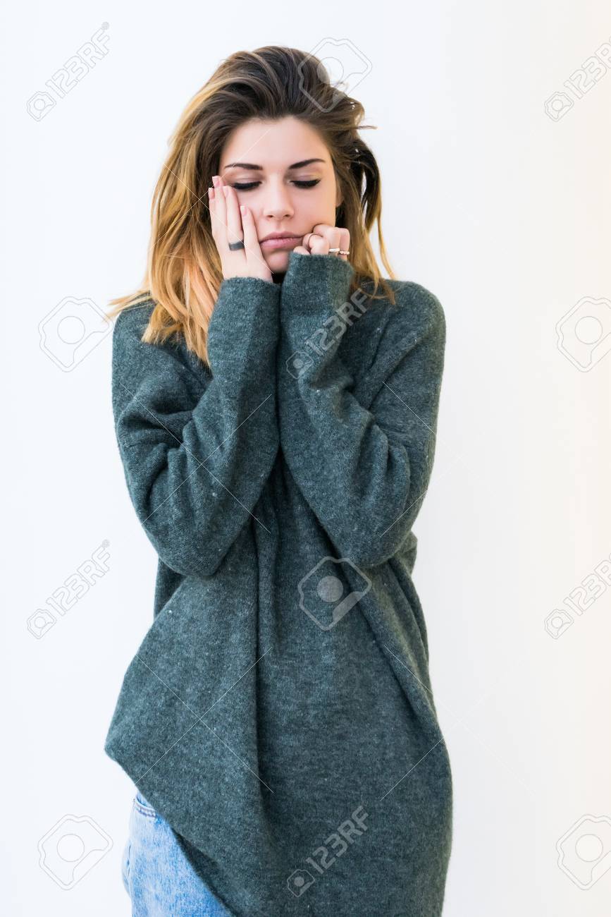 girl big sweater