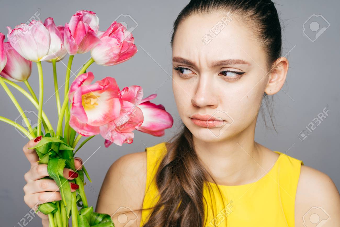 yellow dress with pink flowers