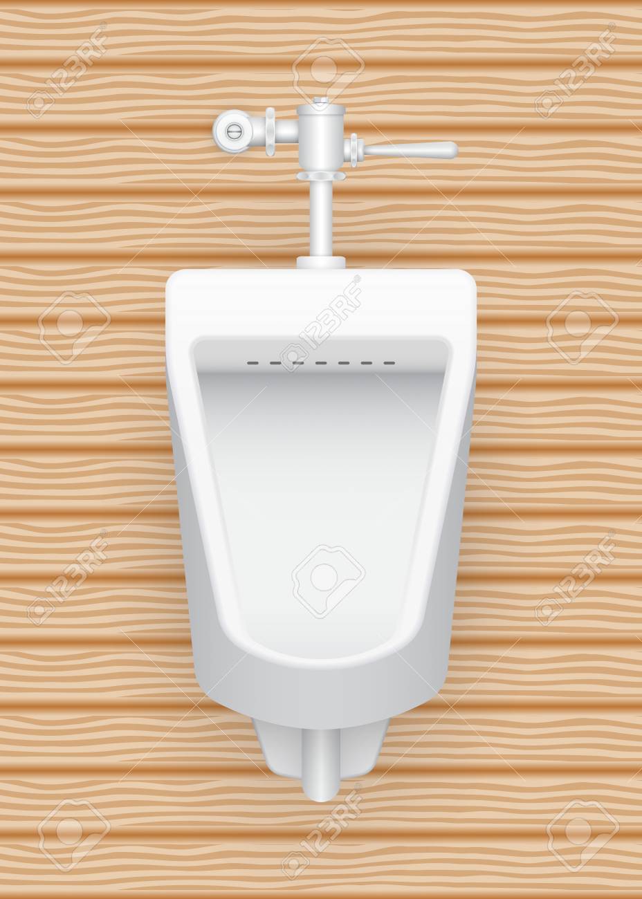 木の模様の背景を持つ便器のイラスト のイラスト素材 ベクタ Image