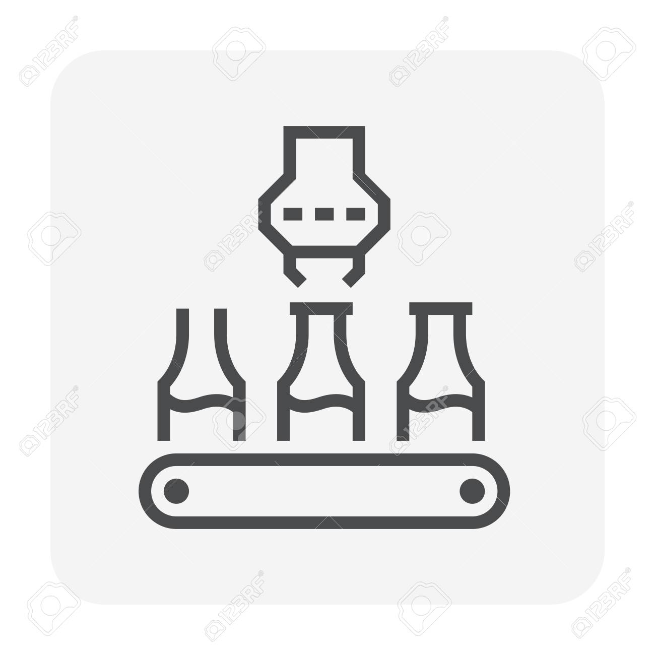 Robot working with bottle package,64x64 perfect pixel and editable stroke. - 111523507 Robot working with bottle package,64x64 perfect pixel and editable stroke. - 111523507