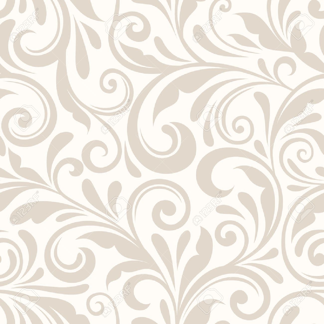 vintage seamless beige floral pattern vector illustration royalty