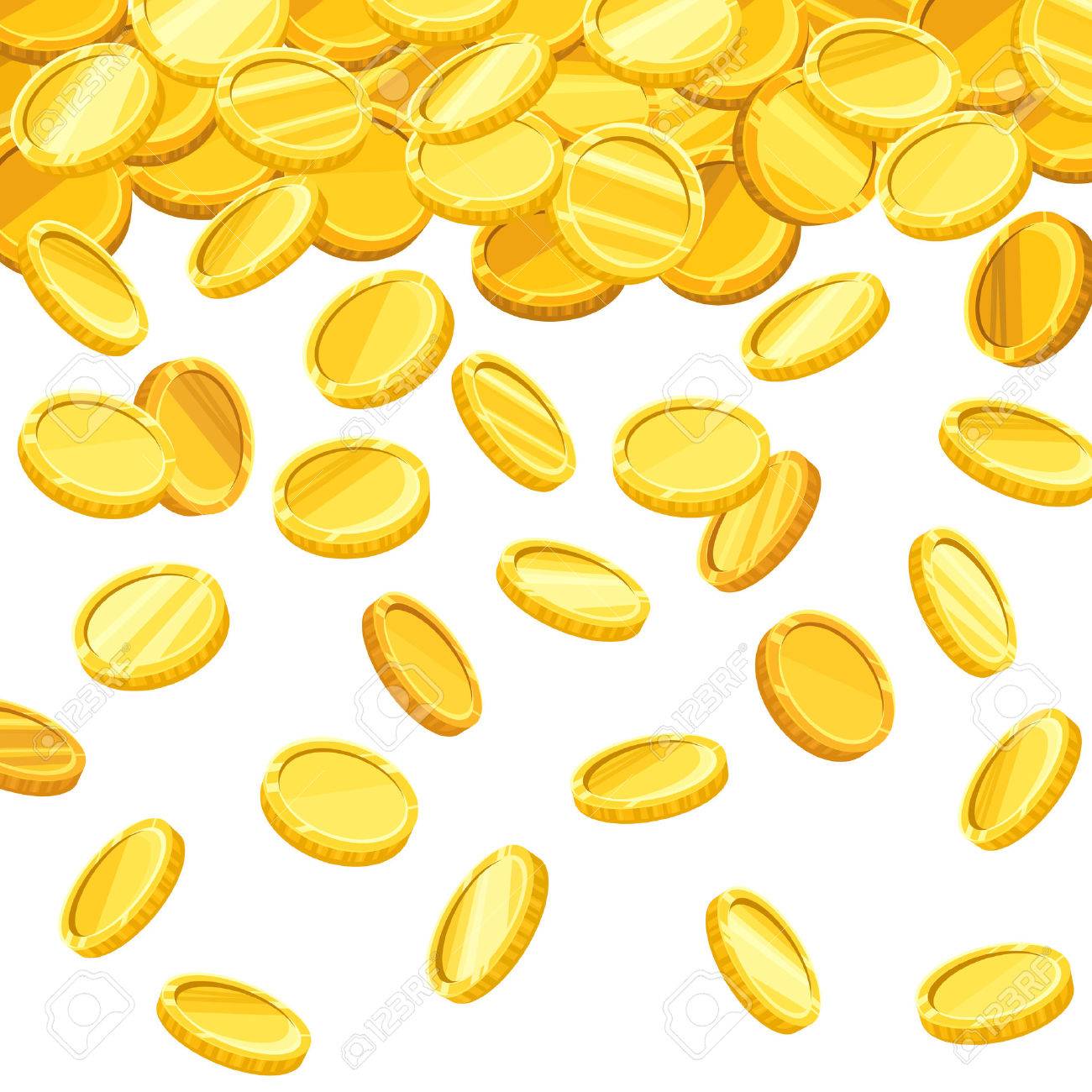 落下の黄金のコインを持つベクトルの背景。のイラスト素材・ベクター Image 51915342