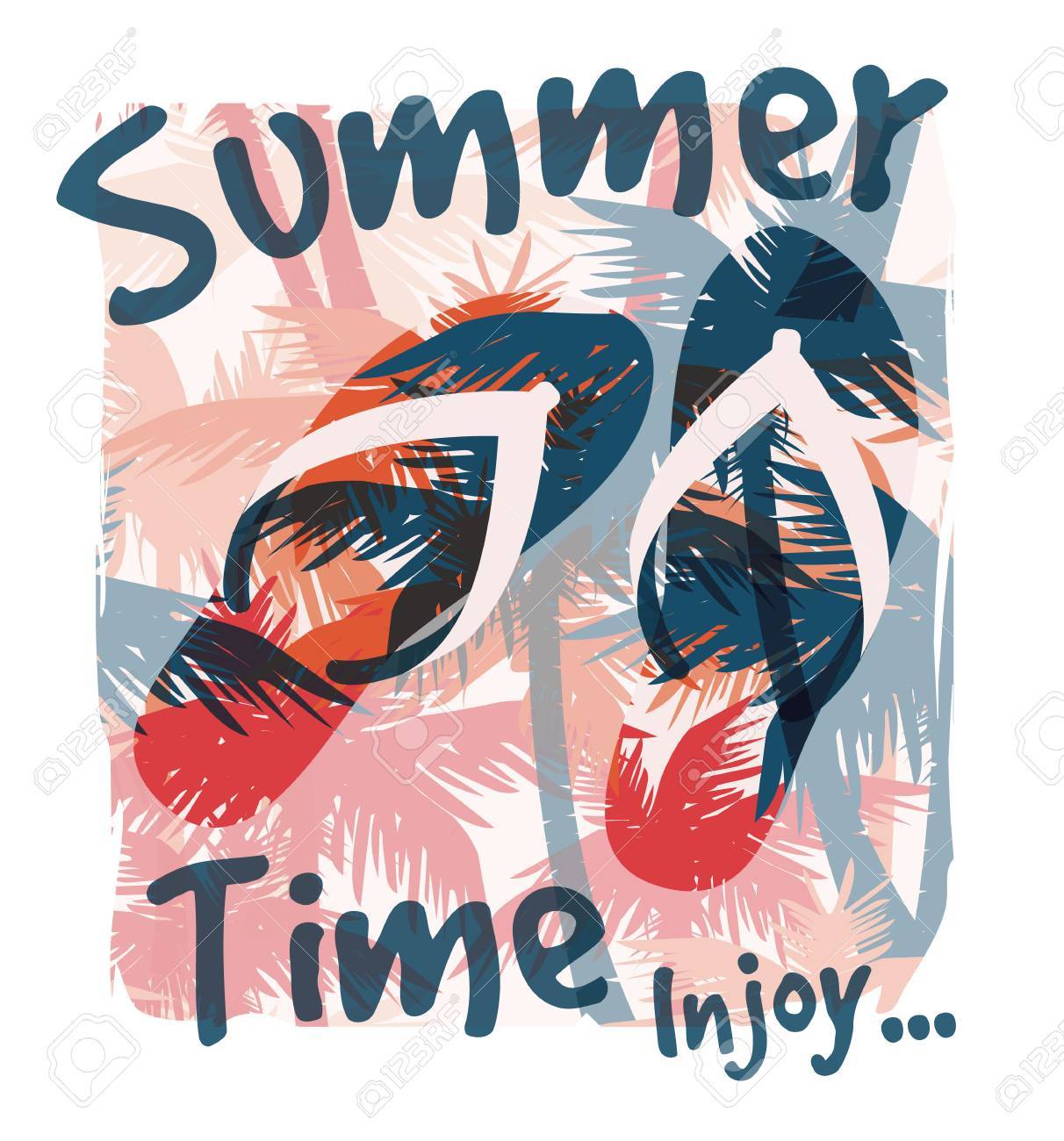 Tropical summer print with slogan for t-shirt graphic and other uses. Vector illustration. - 40912619 Tropical summer print with slogan for t-shirt graphic and other uses. Vector illustration. - 40912619