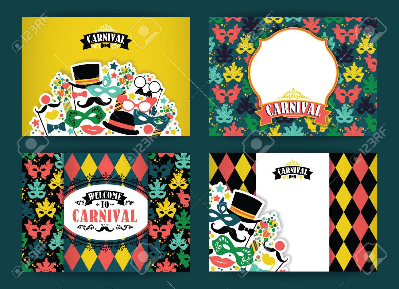 celebration festive background with carnival icons and objects festive templates