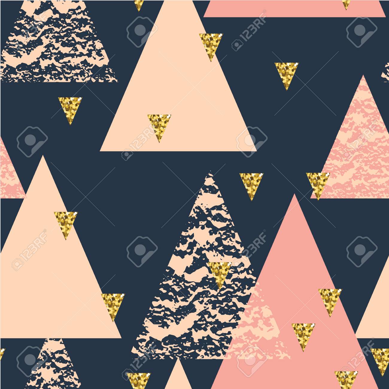 Abstract hand drawn geometric seamless repeat pattern with glitter texture. - 55070694 Abstract hand drawn geometric seamless repeat pattern with glitter texture. - 55070694