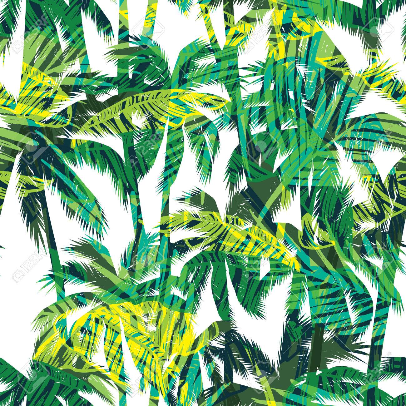 Tropical summer print with palm. Seamless pattern - 58887346 Tropical summer print with palm. Seamless pattern - 58887346