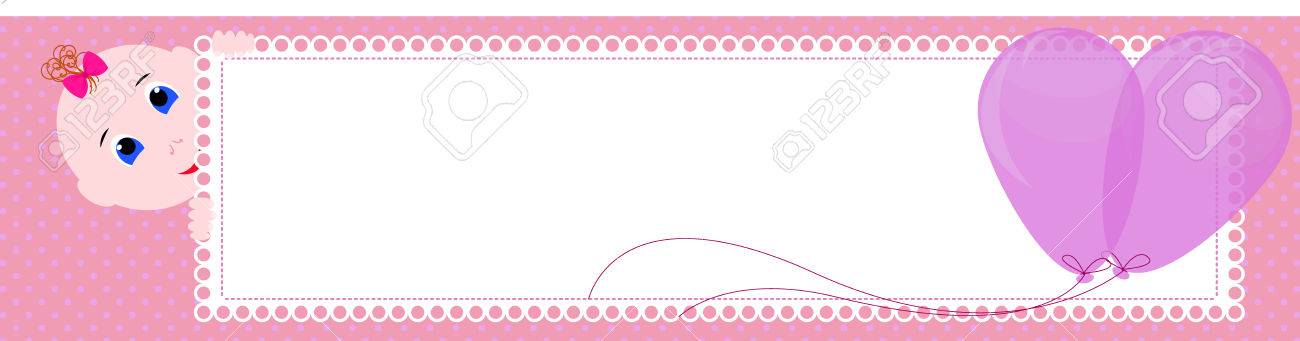 baby shower banner cute girl holding the sign for writing design