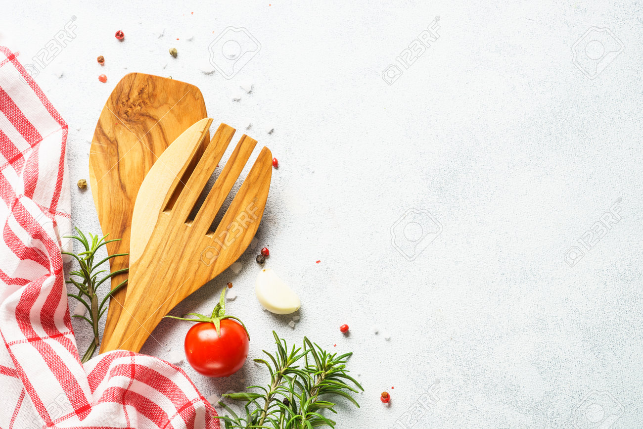 Food Background With Spices, Herbs And Utensil On White Background. Stock  Photo, Picture and Royalty Free Image. Image 198230674., image size:1300x867