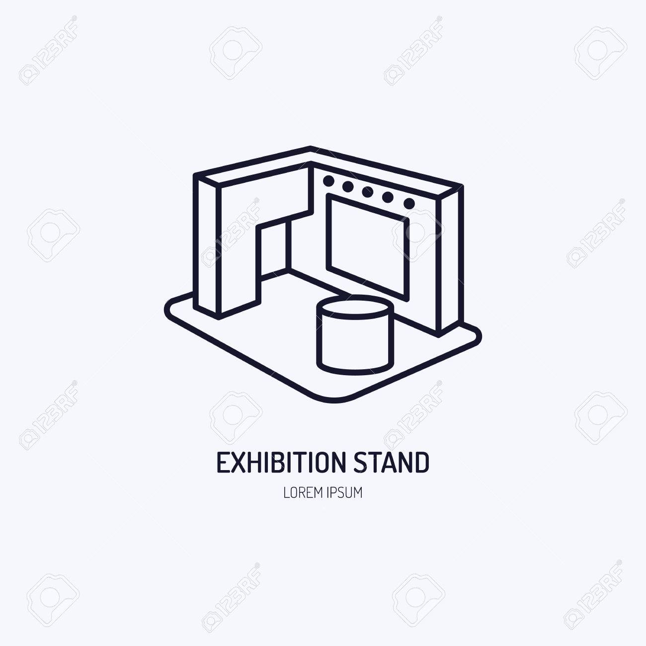 Exhibition banner stand vector line icon. Advertising sign. - 71633716 Exhibition banner stand vector line icon. Advertising sign. - 71633716