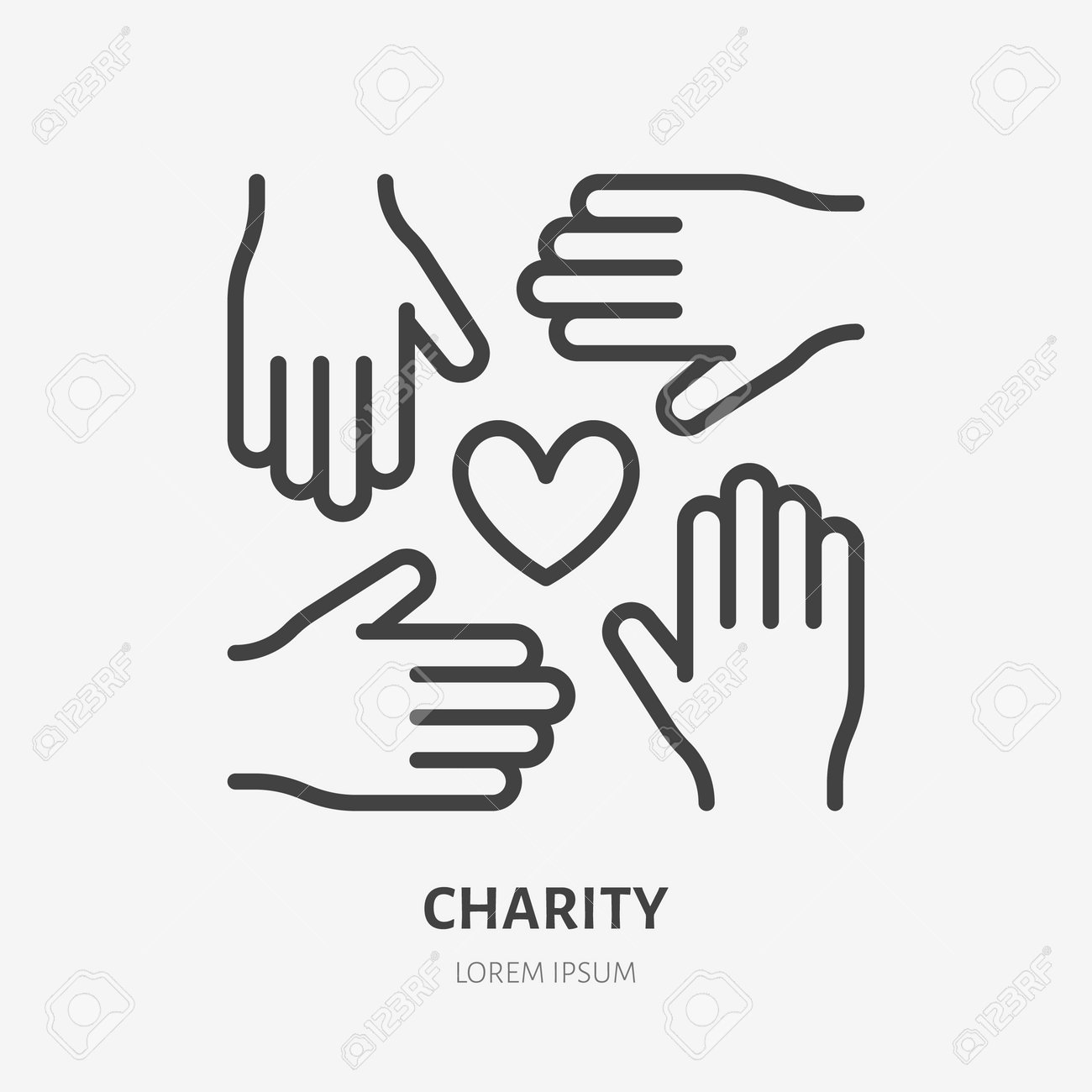 Volunteer organization flat line icon. Vector outline illustration of hands and heart. Black color thin linear sign for charity unity. - 160599955 Volunteer organization flat line icon. Vector outline illustration of hands and heart. Black color thin linear sign for charity unity. - 160599955