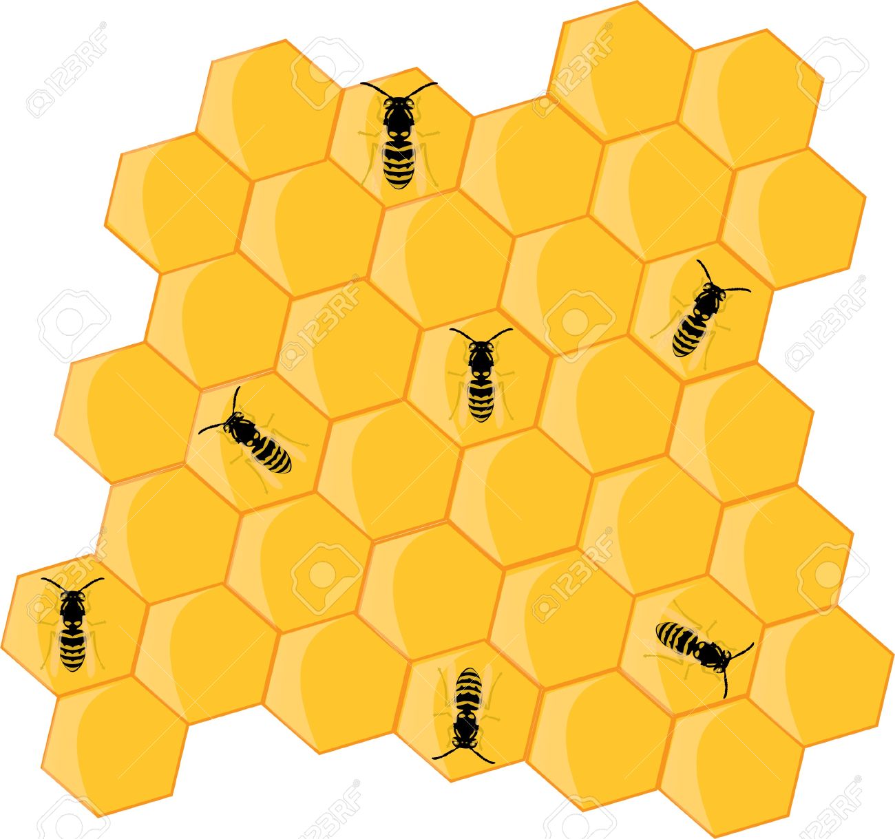 Honey Bees And Hive Royalty Free SVG, Cliparts, Vectors, And Stock  Illustration. Image 6857483.
