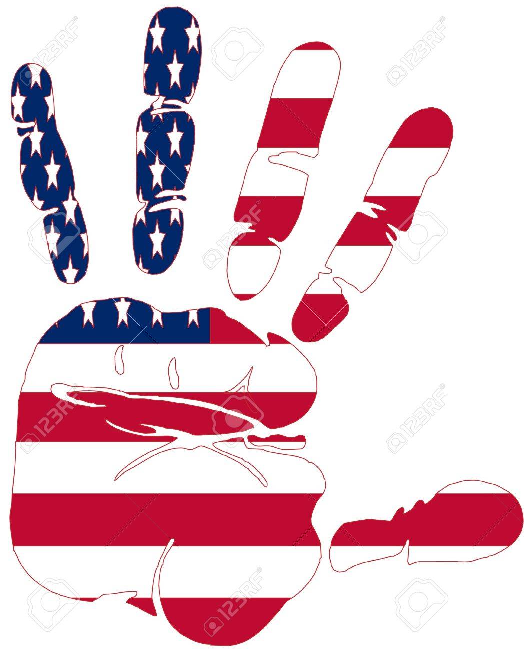 USA Kinder T-Shirt hand print Fahne flag Amerika United States Handabdruck USA Kinder T-Shirt hand print Fahne flag Amerika United States Handabdruck