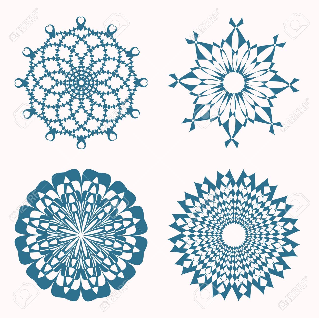 vector set of abstract circular patterns royalty free cliparts