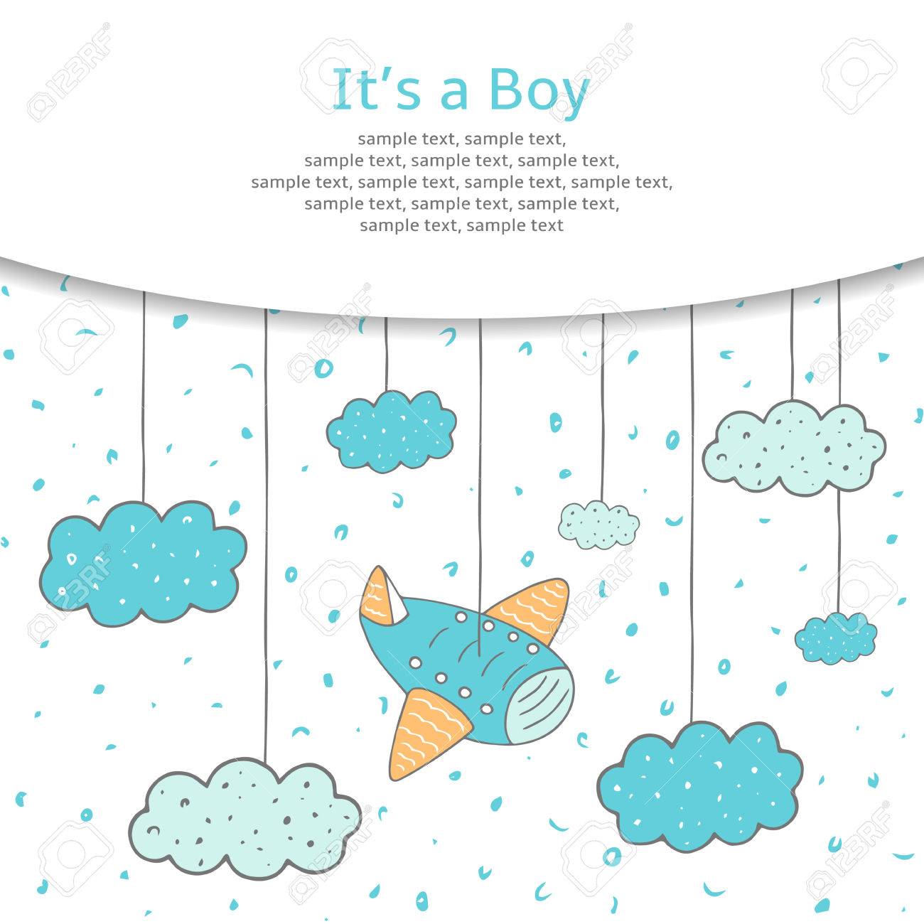 Cute Hand Drawn Doodle Baby Shower Card Cover Background With Cute Hand Drawn Doodle Baby Shower Card Cover Background With