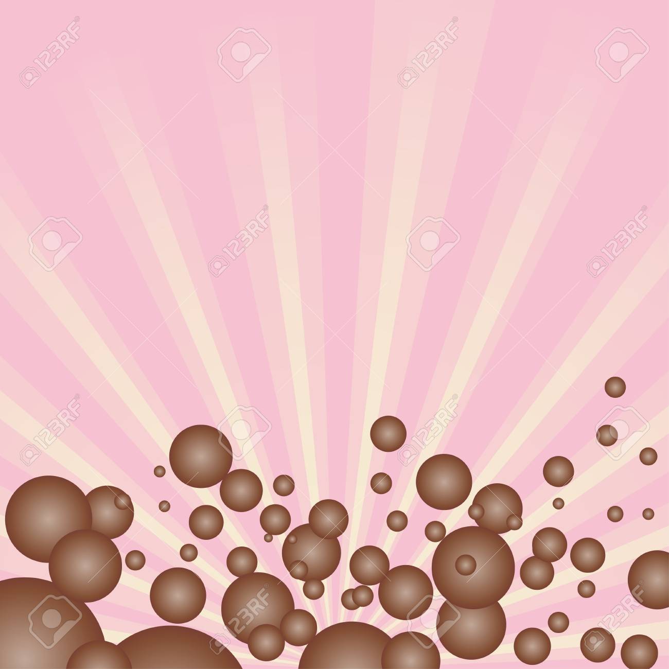 Light Pink Background With Chocolate Bubbles Royalty Free