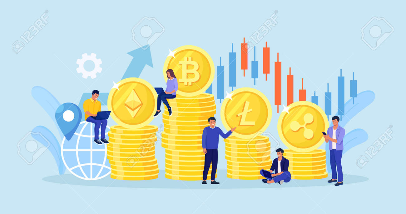 Investisseur Crypto Négociant Et Investissant. Argent Web Numérique Basé  Sur La Technologie Blockchain. Évaluation De La Crypto-monnaie, Tableau Des  Devises De Bitcoin, Altcoin, Ethereum, Litecoin. Crypto-monnaies Boursières  Clip Art Libres De Droits,