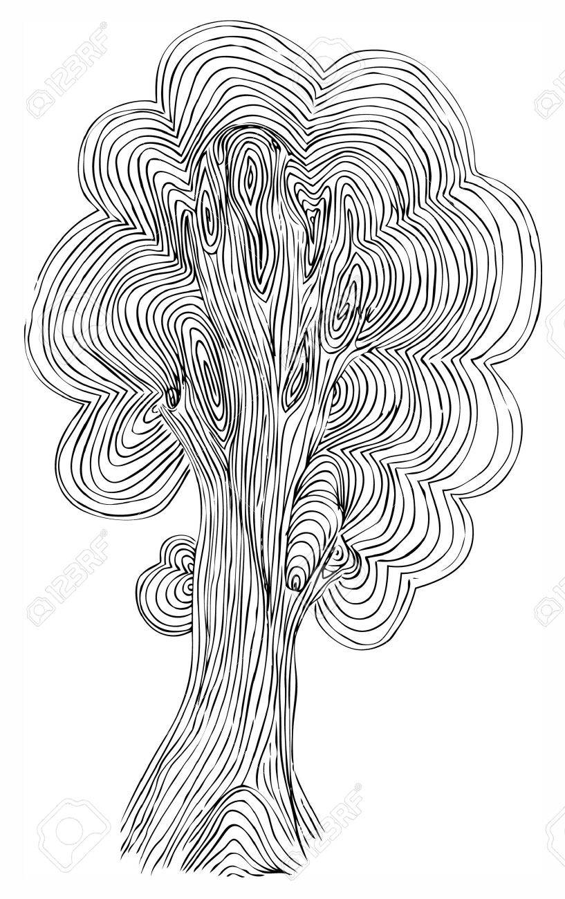 Стилизованное дерево в рисовании. Дерево одной линией. Упрощенные деревья. Дерево из линий. Стилизация ствола дерева.