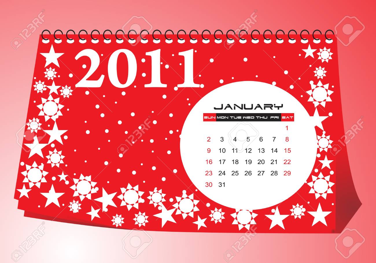 Desk Calendar January 2011 Royalty Free SVG, Cliparts, Vectors, and Stock  Illustration. Image 11383726.