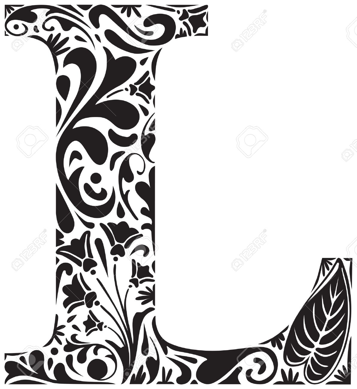 floral initial capital letter l royalty free cliparts vectors and capital letter l