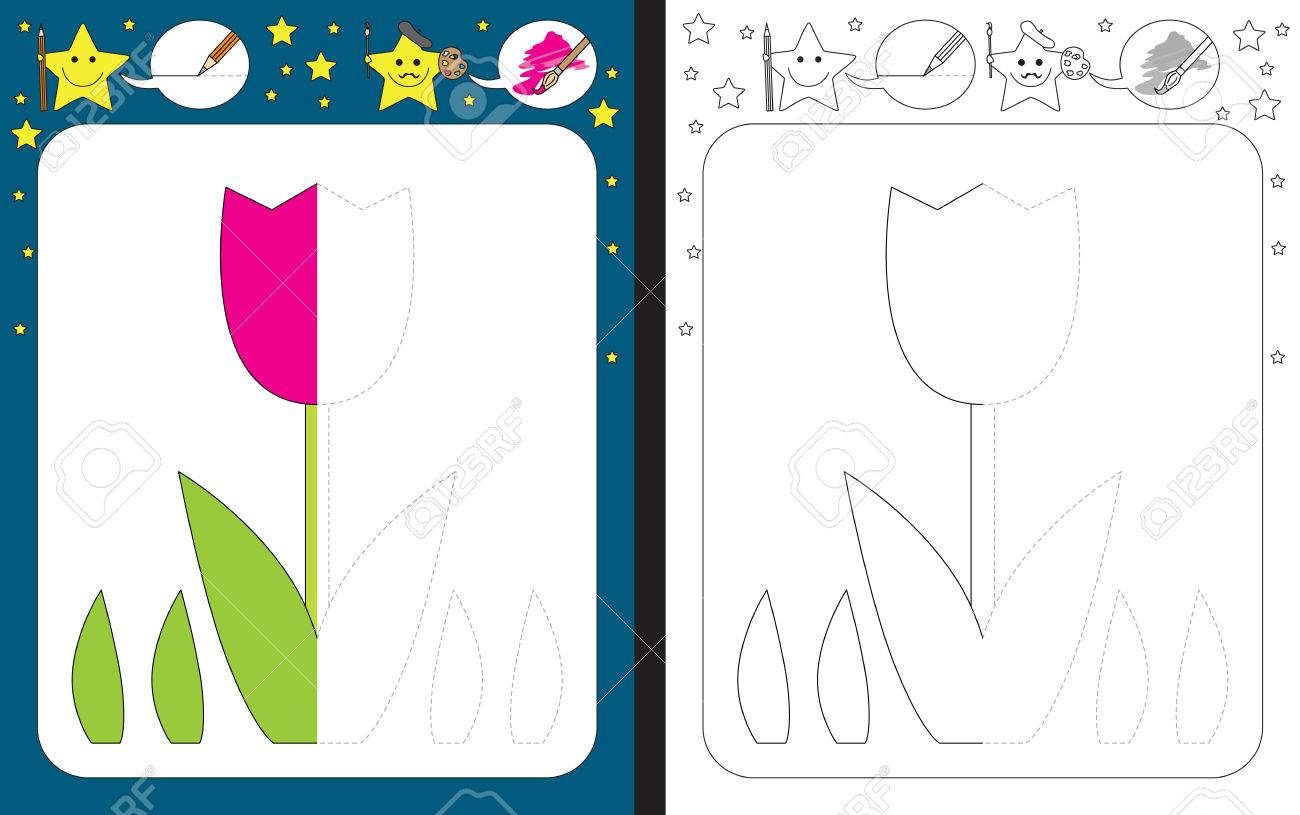 Worksheets Fine Motor Skills Worksheets preschool worksheet for practicing fine motor skills tracing dashed lines finish the illustration of