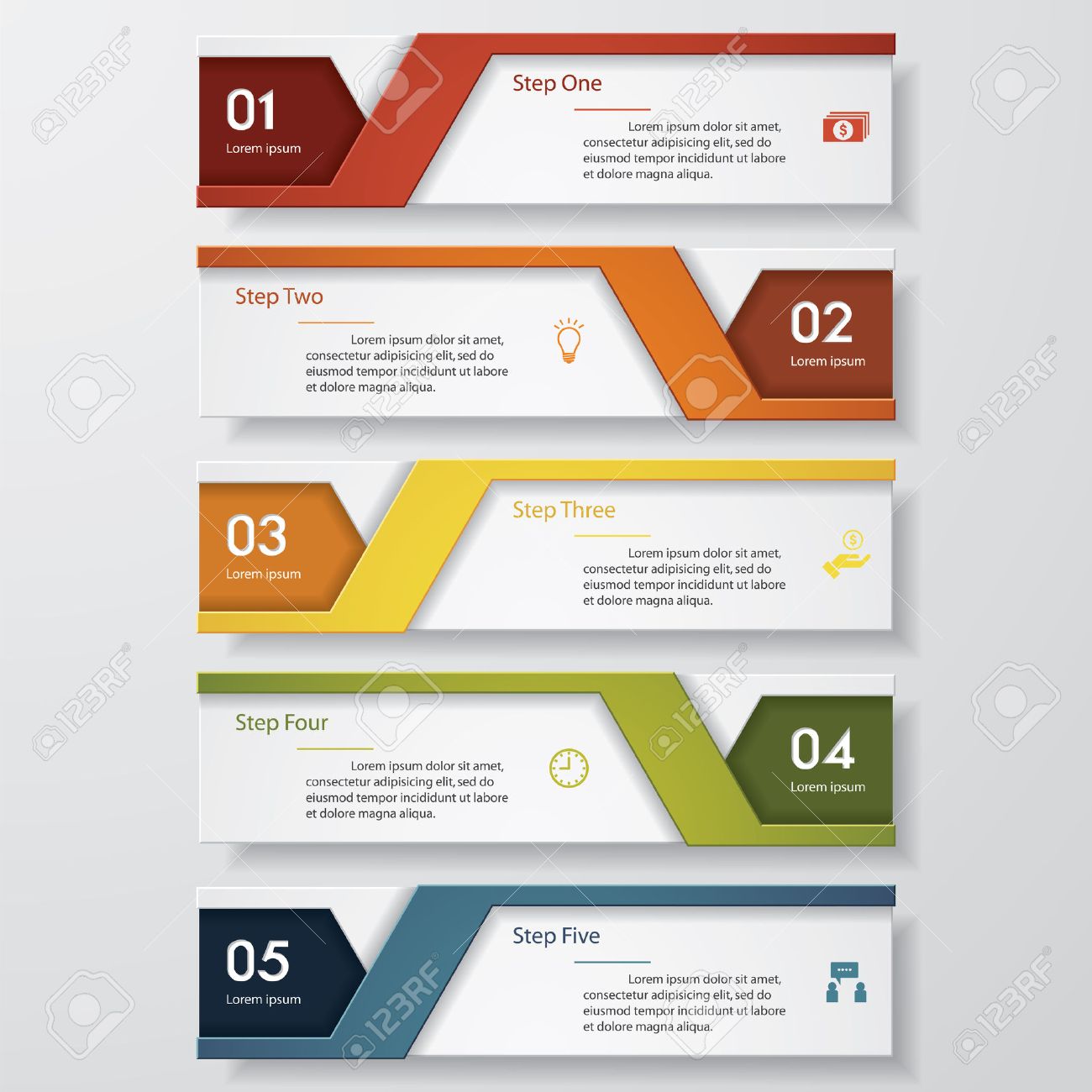 design clean number banners template graphic or website layout