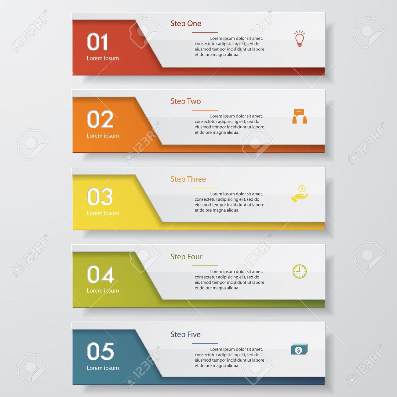 design clean number banners template graphic or website layout