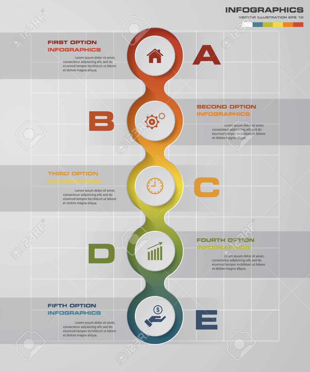 5 steps diagram template graphic or website layout vector step website diagram template