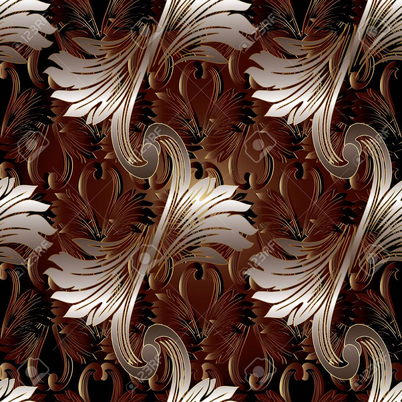 floral baroque vector seamless