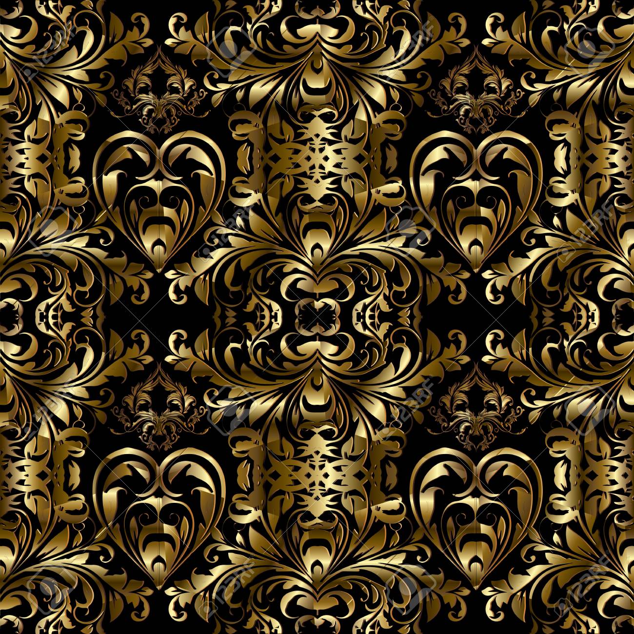 vector gold baroque seamless pattern floral golden damask gold damask background